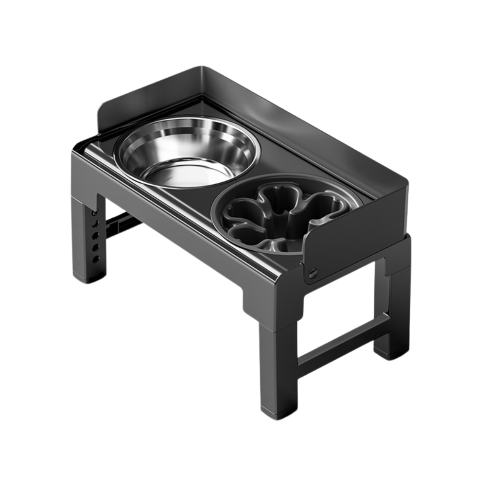 elevated bowl stand stainless steel black